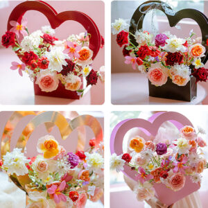 BOLSITA PARA FLORES EN FORMA DE CORAZON X10 UNIDADES
