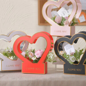 BOLSITA PARA FLORES EN FORMA DE CORAZON LOVE FOR YOU X12 UNID