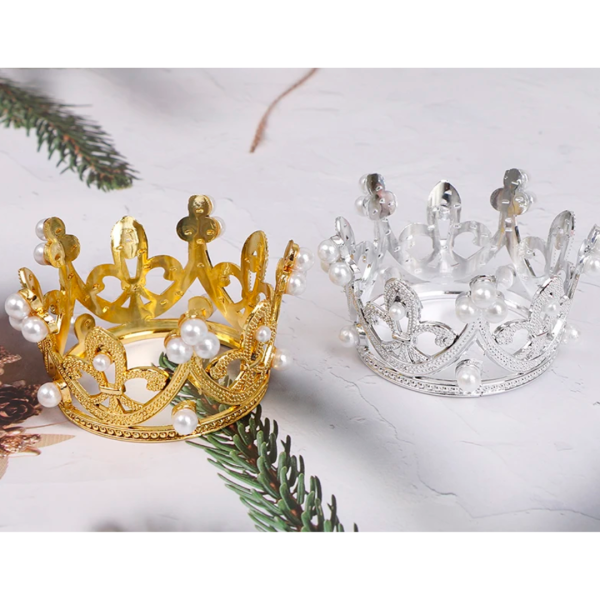 CORONA METALICA CON PERLAS