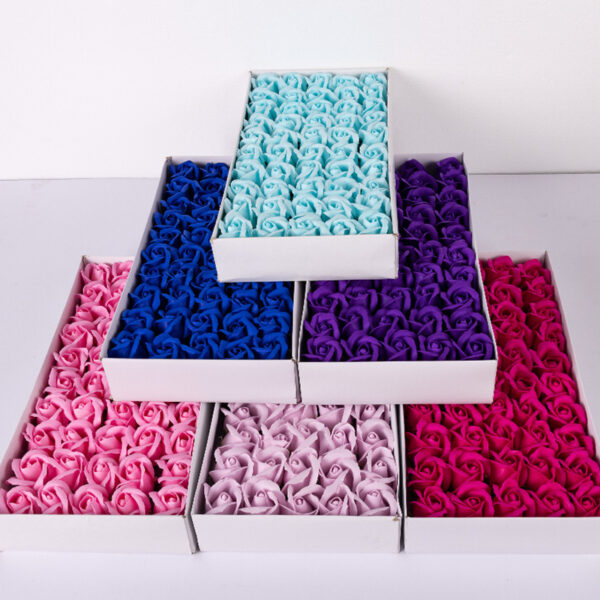 CAJA DE ROSAS DE JABON X 50 UNIDADES - ELEGIR COLOR