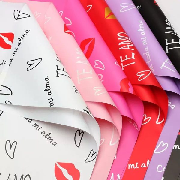 PAPEL COREANO ESTAMPADO TE AMO – 20 UNIDADES