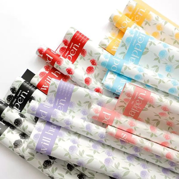 PAPEL COREANO ESTAMPADO FLORES – 20 UNIDADES