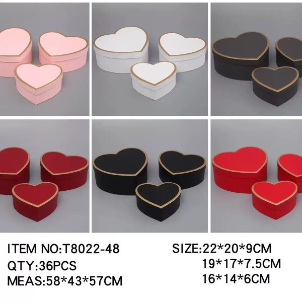 CAJA DE CORAZONES TRÍO 3 UNIDADES