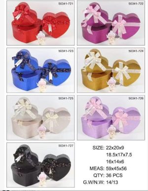 CAJA DE CORAZONES TRÍO 3 UNIDADES