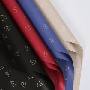 PAPEL COREANO LISO CON CORAZONES – 20 UNIDADES