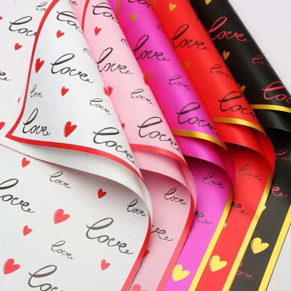 PAPEL COREANO LOVE DE CORAZONES - 20 UNIDADES
