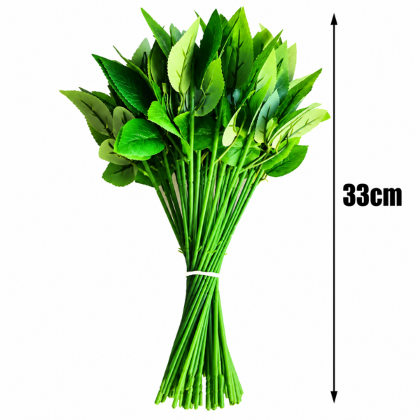 TALLO CON HOJAS PARA FLORES - 50 UNIDADES