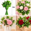 TALLO CON HOJAS PARA FLORES - 50 UNIDADES