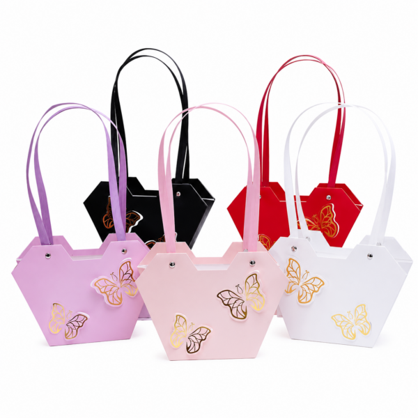 CARTERA PARA FLORES CON MARIPOSA X10 UNIDADES